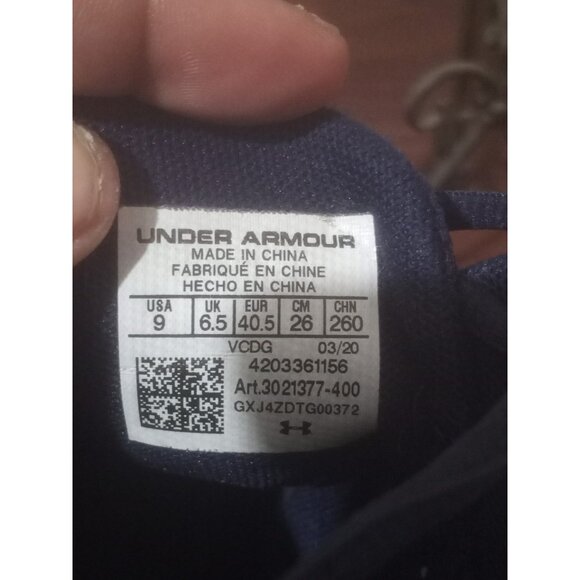 Under Armour Block City 2.0 Womens Size 9 Blue White Running Shoes Sneakers - Picture 2 of 15